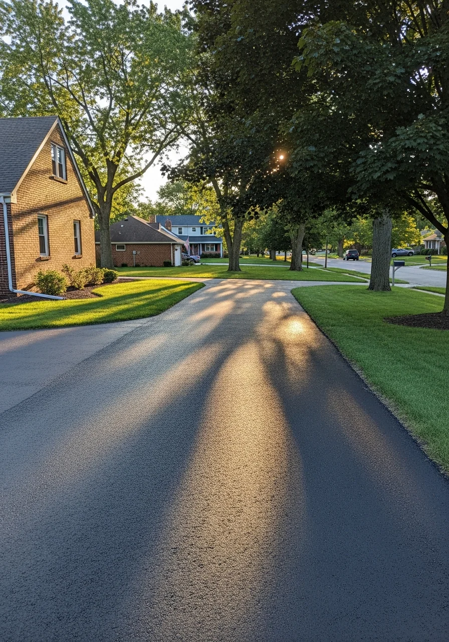 A residential neighborhood in Fort Wayne with established homes and mature landscaping.